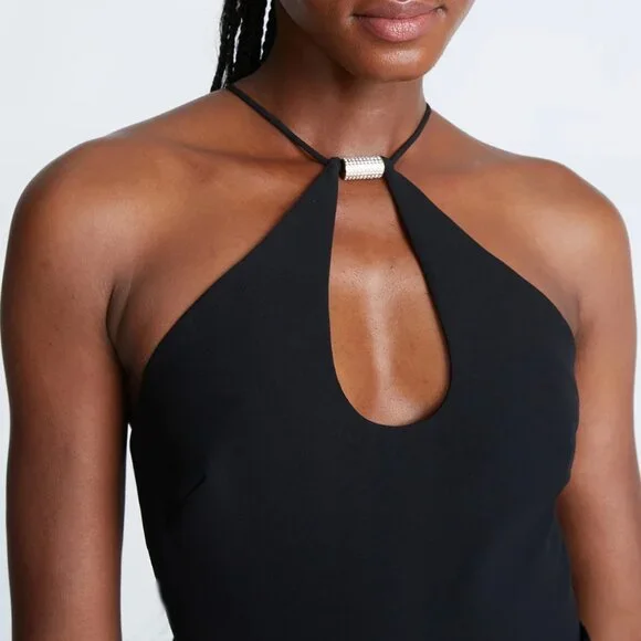 NWT ❣️ Halston Ema Cutout Wide-Leg Halter Jumpsuit Size 2 - Picture 4 of 9